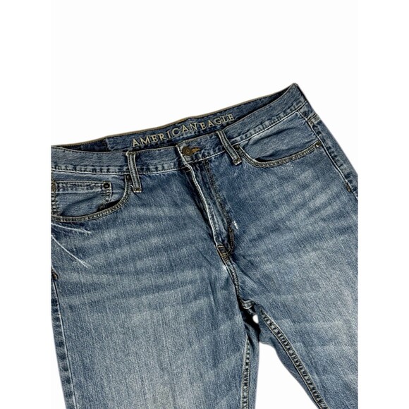 American Eagle Men’s Relaxed Fit Jeans Blue Denim Casual Straight Leg 36x32 - Picture 2 of 9